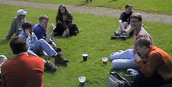See...I said we sat around in a park...