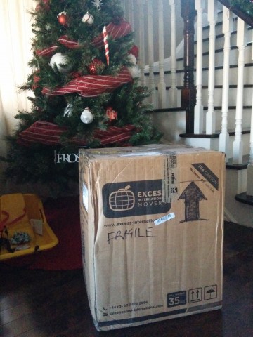 Box of toys! Doesn't quite fit under the tree though